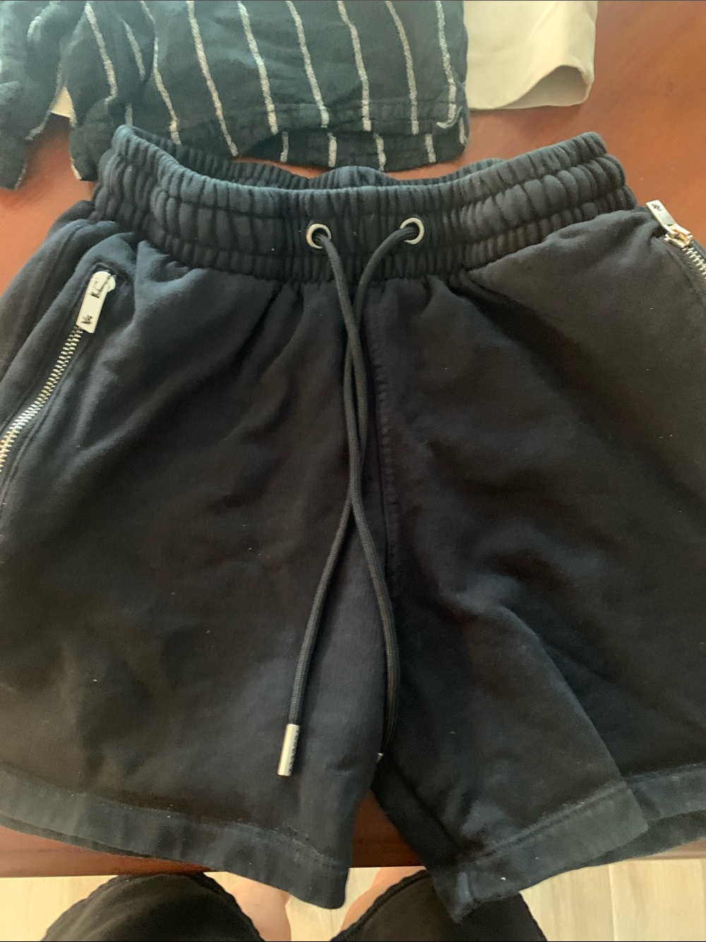 YoungLA Black Kids Drawstring Zip Pocket Shorts